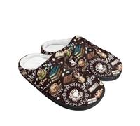 Kuiaobaty Pantofole da donna in memory foam con carini animali a forma di cane, senza lacci, per camera da letto, Coffee Time Marrone, 40.5/41 EU