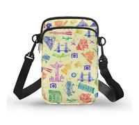 Kuiaobaty Piccola borsa a tracolla per telefono da donna borsa a tracolla Union Jack Flag Phone Pouch Zipper Sling Purse, In tutto il mondo, Taglia unica