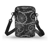Kuiaobaty Piccola borsa a tracolla per telefono da donna gotica teschi borsa a tracolla borsa per telefono con cerniera borsa a tracolla, Spiderweb Thorn Nero, Taglia unica