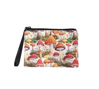 Kuiaobaty Piccolo portafoglio portamonete casual portamonete per lo shopping da viaggio porta carte da donna mini borsa per il cambio borsa per il trucco, Funghi Magici, Portamonete