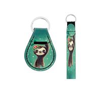 Kuiaobaty Portachiavi in neoprene portachiavi 2pcs portachiavi portachiavi durevole cordino portachiavi, Bel bradipo, Taglia unica