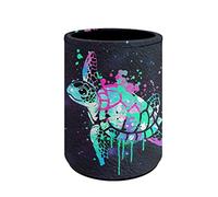 Kuiaobaty Portamatite rotondo Galaxy Office Desk Organizer Studente Colorato Tartaruga di mare Stampa Portapenne per Scuola Supporto di Stoccaggio
