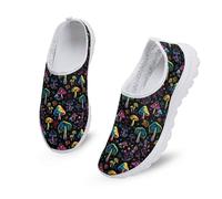 Kuiaobaty Scarpe da corsa da donna, con animali, teschi, farfalle, comode, da infermiera, per lavoro di lunga durata, Fungo magico psichedelico, 39 EU