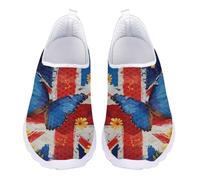 Kuiaobaty Scarpe da corsa da donna, con animali, teschi, farfalle, comode, da infermiera, per lavoro di lunga durata, Bandiera UK Farfalla Floreale, 37 EU