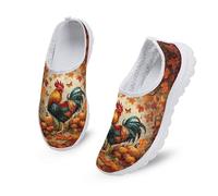 Kuiaobaty Scarpe da corsa da donna, con animali, teschi, farfalle, comode, da infermiera, per lavoro di lunga durata, Gallo Fattoria, 35.5 EU