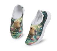 Kuiaobaty Scarpe da corsa da donna, con animali, teschi, farfalle, comode, da infermiera, per lavoro di lunga durata, Capibara, 40.5 EU