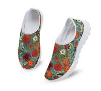 Kuiaobaty Scarpe da corsa da donna, con animali, teschi, farfalle, comode, da infermiera, per lavoro di lunga durata, Pittura floreale vintage, 36.5 EU