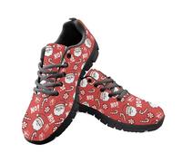 Kuiaobaty Scarpe da corsa da donna da uomo, casual, texture animalier, stampa funghi, in rete traspirante, scarpe da ginnastica antiscivolo, Natale Babbo Natale Ho, 42 EU