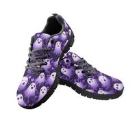 Kuiaobaty Scarpe da corsa da donna da uomo, casual, texture animalier, stampa funghi, in rete traspirante, scarpe da ginnastica antiscivolo, Fantasmi Viola, 45.5 EU