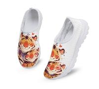 Kuiaobaty Scarpe da corsa da donna, traspiranti, leggere, senza lacci, vestibilità larga, scarpe da ginnastica alla moda, Tigri, 39 EU
