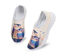 Kuiaobaty Scarpe da corsa da donna, traspiranti, leggere, senza lacci, vestibilità larga, scarpe da ginnastica alla moda, Coppia di gufi, 35.5 EU