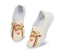 Kuiaobaty Scarpe da corsa da donna, traspiranti, leggere, senza lacci, vestibilità larga, scarpe da ginnastica alla moda, Giraffa, 43.5 EU