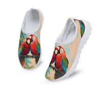 Kuiaobaty Scarpe da corsa da donna, traspiranti, leggere, senza lacci, vestibilità larga, scarpe da ginnastica alla moda, Coppia Ara Scarlatta, 40.5 EU
