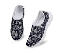 Kuiaobaty Scarpe da ginnastica alla moda da donna, in stile gotico, senza lacci, vestibilità larga, leggere, Signora Strega, 41.5 EU