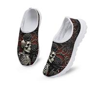 Kuiaobaty Scarpe da ginnastica alla moda da donna, in stile gotico, senza lacci, vestibilità larga, leggere, Scheletro Catena, 42.5 EU