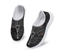 Kuiaobaty Scarpe da ginnastica alla moda da donna, in stile gotico, senza lacci, vestibilità larga, leggere, Ragno Chiave Catena, 39.5 EU