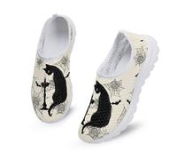 Kuiaobaty Scarpe da ginnastica alla moda da donna, in stile gotico, senza lacci, vestibilità larga, leggere, Portacandele gatto, 39.5 EU