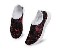 Kuiaobaty Scarpe da ginnastica alla moda da donna, in stile gotico, senza lacci, vestibilità larga, leggere, Schizzi sanguinanti, 39 EU