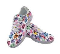 Kuiaobaty Scarpe da ginnastica da donna, alla moda, da corsa, con bandiera del Regno Unito, traspiranti, per tennis e camminata, Macchie di leopardo di colore, 35.5 EU