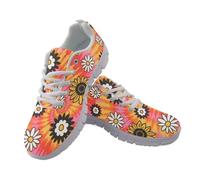 Kuiaobaty Scarpe da ginnastica da donna, alla moda, da corsa, con bandiera del Regno Unito, traspiranti, per tennis e camminata, Hippy Tie Dye Daisy, 45.5 EU
