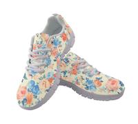 Kuiaobaty Scarpe da ginnastica da donna, alla moda, da corsa, con bandiera del Regno Unito, traspiranti, per tennis e camminata, Acquerello Rosa Rosa Blu, 40.5 EU