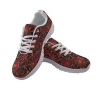 Kuiaobaty Scarpe da ginnastica da donna, alla moda, da corsa, con bandiera del Regno Unito, traspiranti, per tennis e camminata, Ragnatela rossa, 43.5 EU