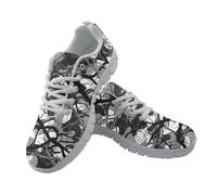 Kuiaobaty Scarpe da ginnastica da donna, alla moda, da corsa, con bandiera del Regno Unito, traspiranti, per tennis e camminata, Forest Camouflage Nero, 35.5 EU