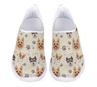 Kuiaobaty Scarpe da ginnastica da donna, comode, con suola morbida, motivo farfalle, teschio di zucchero, stelle stampate, leggere, per corsa e camminata, Simpatici cani., 36.5 EU