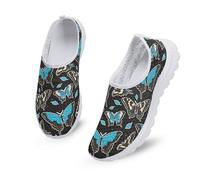 Kuiaobaty Scarpe da ginnastica da donna, leggere, antiscivolo, comode scarpe da allattamento, Farfalla blu., 40.5 EU