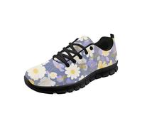 Kuiaobaty Scarpe da ginnastica da donna, leggere, da infermiera, da lavoro, animali, fiori, motivo mimetico, scarpe da ginnastica da donna, Bianco Margherita Viola, 45 EU