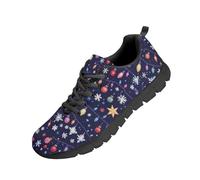 Kuiaobaty Scarpe da ginnastica da donna, leggere, da infermiera, da lavoro, animali, fiori, motivo mimetico, scarpe da ginnastica da donna, Luci natalizie fiocco di neve, 43.5 EU