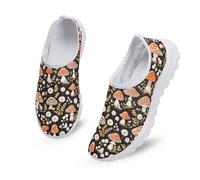Kuiaobaty Scarpe da ginnastica da donna senza lacci, con dinosauri, in rete traspirante, leggere, antiscivolo, Funghi rossi, 35.5 EU