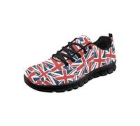Kuiaobaty Scarpe da ginnastica da uomo antiscivolo, casual, color art, traspiranti, con memory foam, Bandiere Union Jack, 42.5 EU