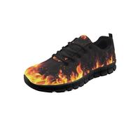Kuiaobaty Scarpe da ginnastica da uomo antiscivolo, casual, color art, traspiranti, con memory foam, Fiamme di fuoco, 36.5 EU