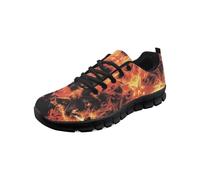 Kuiaobaty Scarpe da ginnastica da uomo antiscivolo, casual, color art, traspiranti, con memory foam, Fuoco Fiamme Lupo, 45.5 EU