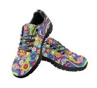 Kuiaobaty Scarpe da ginnastica traspiranti da donna, casual, da lavoro, Van Gogh Art, farfalla, stampa leopardata, scarpe da ginnastica per camminata, palestra, fitness, Arcobaleno Hippy Daisy, 37 EU