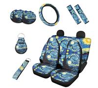 Kuiaobaty Set completo di coprisedili per auto, per auto, Van Gogh Art, adatti per minivan, SUV, camion