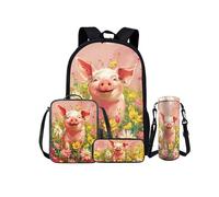 Kuiaobaty Set di zaini con motivo floreale, per adolescenti, lupo, bradipo, zaino leggero per la scuola, borsa per il pranzo, astuccio portamatite, portabottiglie, Margherita mai