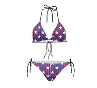 Kuiaobaty Triangolo Perizoma Bikini Stringa Brasiliana Bikini Perizoma Costume da bagno per le donne Tye Die Costumi da bagno Sexy Costumi da bagno, Stelle Usa 1, XS