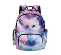 Kuiaobaty Zaino da 17 pollici per bambini, leggero, durevole, con borsa estetica multi-tasca, per la scuola elementare media, Fantasy Galaxy Fox, L, Casual