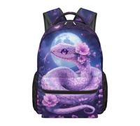 Kuiaobaty Zaino per bambini da 43,2 cm per la scuola per ragazzi e ragazze, resistente borsa per libri con tasche per la scuola elementare media, Serpente floreale chiaro di luna, L, Casual