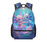Kuiaobaty Zaino per bambini da 43,2 cm per la scuola per ragazzi e ragazze, resistente borsa per libri con tasche per la scuola elementare media, Kawaii Axolotl a, L, Casual