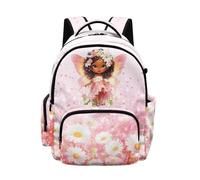 Kuiaobaty Zaino per bambini e ragazze, 43 cm, di grande capacità, leggero, per scuola elementare e media, Fata magica dei fiori, L, Casual