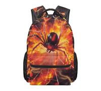Kuiaobaty Zaino per bambini e ragazzi, estetico, resistente, 43 cm, grande zaino per la scuola per studenti delle scuole elementari, Ragno Fiamma, L, Casual