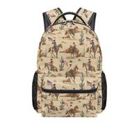 Kuiaobaty Zaino per bambini, leggero, 43 cm, con cinghie imbottite morbide, zaino resistente per studenti scolastici, Cowboy occidentale a, L, Casual