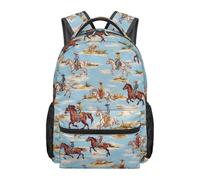 Kuiaobaty Zaino per bambini, leggero, 43 cm, con cinghie imbottite morbide, zaino resistente per studenti scolastici, Vintage Cowboy Occidentale, L, Casual