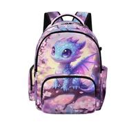 Kuiaobaty Zaino per bambini per ragazze, leggero, a pressione ridotta, borsa per la scuola estetica per la scuola elementare e media, Drago Fiori Di Cilie, L, Casual