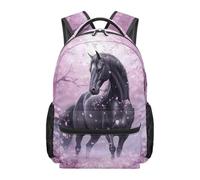 Kuiaobaty Zaino per bambini per ragazzi e ragazze 43,2 cm resistente borsa per libri con scomparto principale grande Schoobag per la scuola media, Cavallo Cherry Blossom, L, Casual