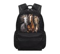Kuiaobaty Zaino per bambini per ragazzi e ragazze 43,2 cm resistente borsa per libri con scomparto principale grande Schoobag per la scuola media, Cavallo fresco., L, Casual