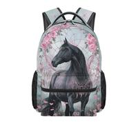 Kuiaobaty Zaino per bambini per ragazzi e ragazze 43,2 cm resistente borsa per libri con scomparto principale grande Schoobag per la scuola media, Boho Dreamcatcher Cavallo a, L, Casual
